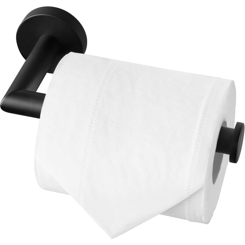foto del prodotto porta carta igienica nero, porta carta igienica a parete per bagno, acciaio inossidabile sus 304, porta carta igienica nero opaco bebusingoto