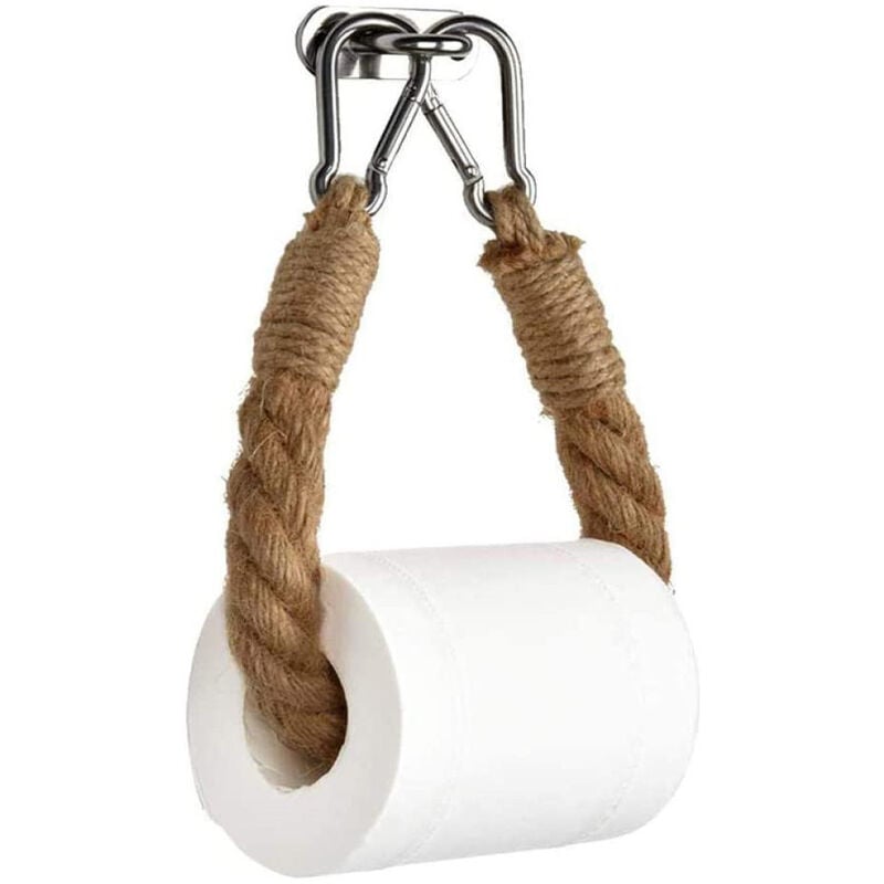 foto del prodotto porta carta igienica, porta asciugamani in corda di canapa per bagno e cucina porta carta igienica porta carta igienica