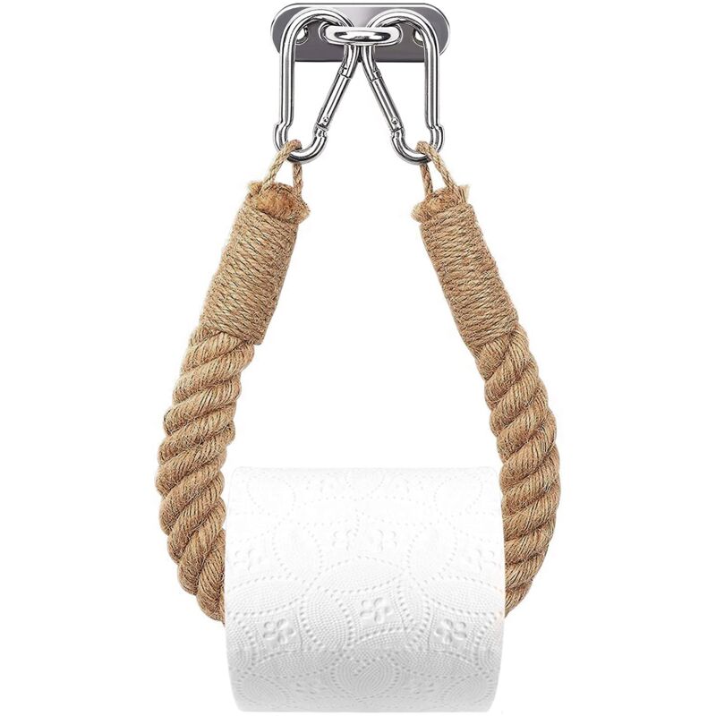 foto del prodotto porta carta igienica, porta asciugamani in corda di canapa per bagno e cucina, porta carta igienica, porta rotolo di carta igienica
