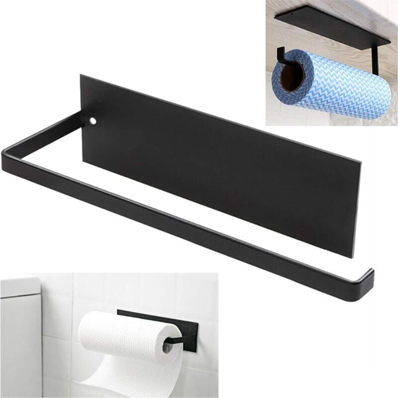 foto del prodotto porta carta igienica, porta carta da cucina a parete, porta carta da cucina senza forare, porta rotolo da cucina in metallo, distributore di carta da