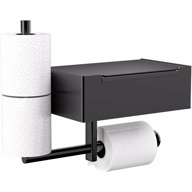 foto del prodotto porta carta igienica, porta carta igienica con scatola per asciugamani di carta bagnata, porta carta igienica autoadesiva perforata 2 in 1 per bagno
