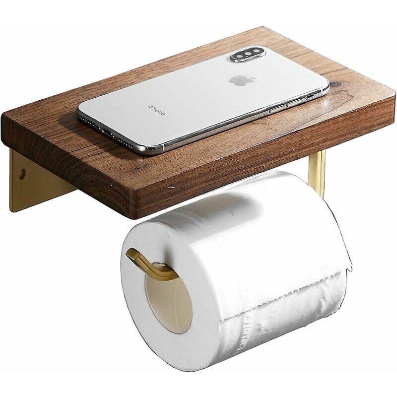 foto del prodotto porta carta igienica, porta carta igienica da parete con cornice in legno autoadesiva o forata , porta carta igienica cucina e bagno