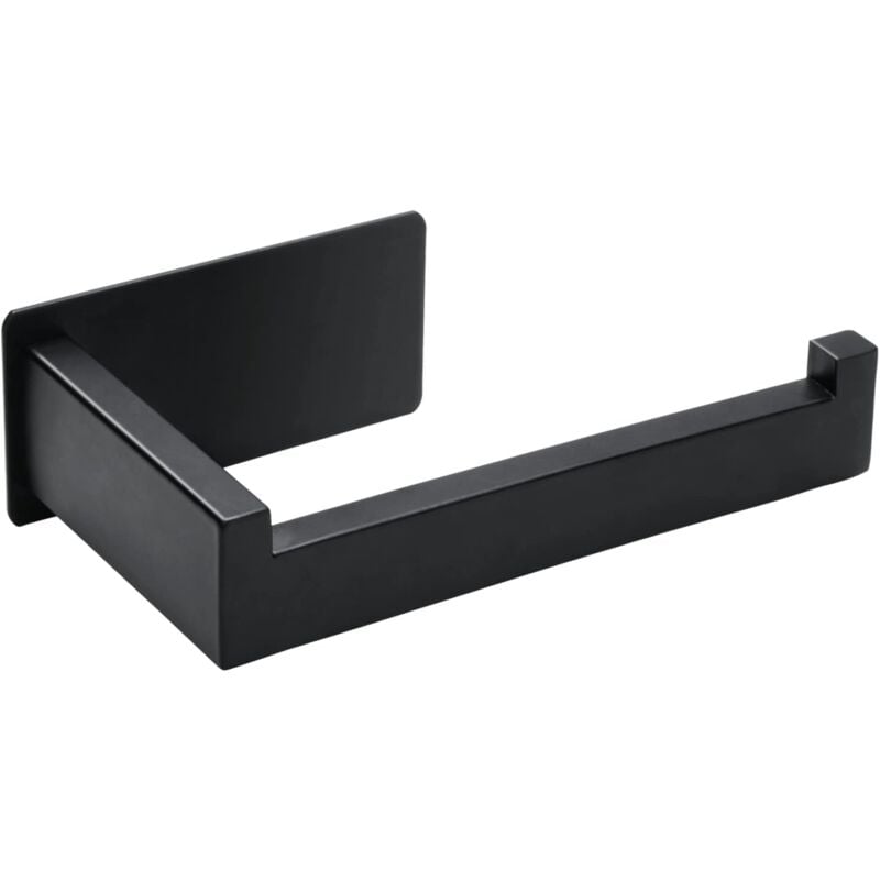 foto del prodotto porta carta igienica, porta carta igienica senza foratura, porta rotolo di carta in acciaio inox per bagno, cucina nero 