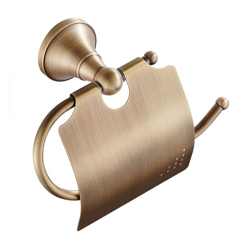 foto del prodotto porta carta igienica porta rotolo carta igienica supporto per carta igienica, finitura ottone anticato spazzolato