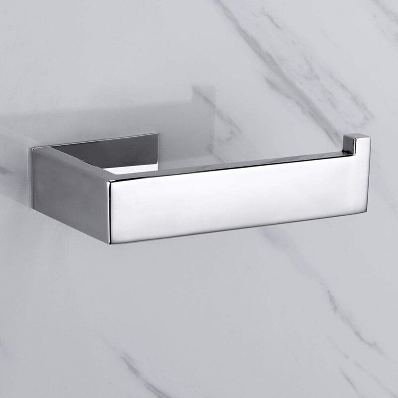 foto del prodotto porta carta igienica senza foratura acciaio inox 304 cromato non necessita di foratura