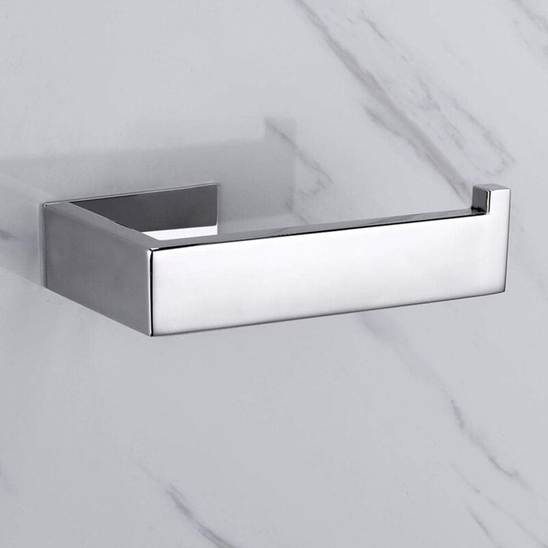 foto del prodotto porta carta igienica senza foratura acciaio inox 304 cromato non necessita di foratura