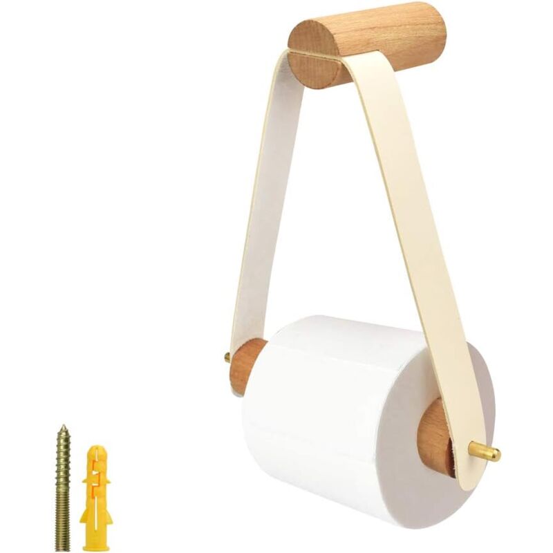 foto del prodotto porta carta igienica ymyny in legno, da parete, da appendere alla parete, in legno, 18 cm x 20 cm, per bagno, cucina, dormitorio e hotel.