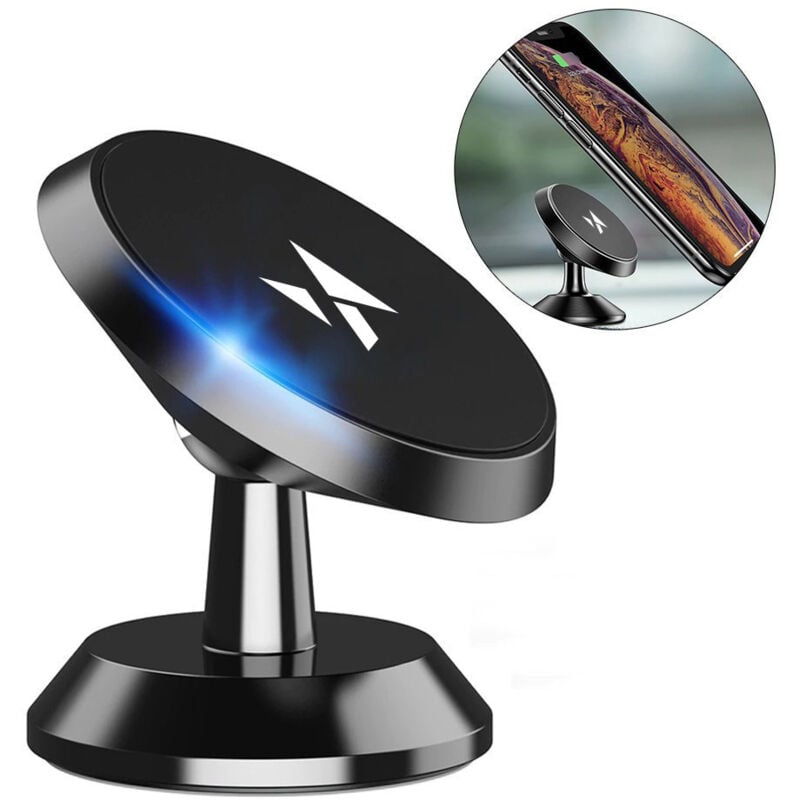 foto del prodotto porta cellulare da auto sul cruscotto, magnetico 360, nero