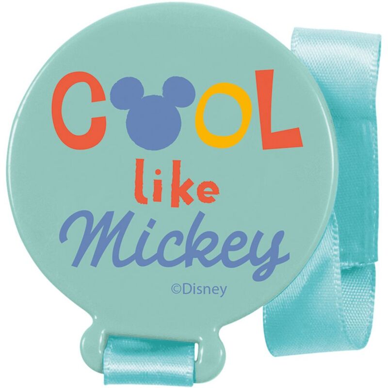foto del prodotto porta ciuccio disney mickey mouse in plastica alimentare per bambini per evitare che il ciuccio cada o perda accidentalmente.