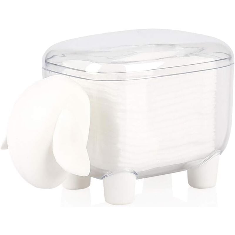 foto del prodotto porta cotton fioc a forma di pecora, dispenser per stuzzicadenti e batuffoli di cotone, contenitore organizer