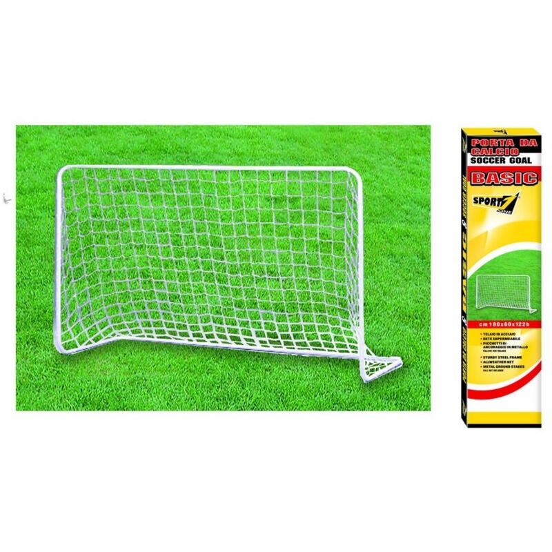 foto del prodotto porta da calcio 180x60x122 in metallo con rete soccer goal calcetto