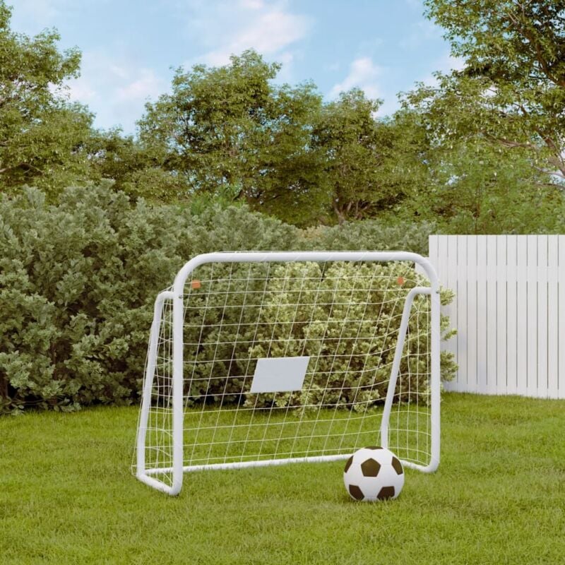 foto del prodotto porta da calcio con rete bianca 125x96x60 cm acciaio poliestere vidaxl