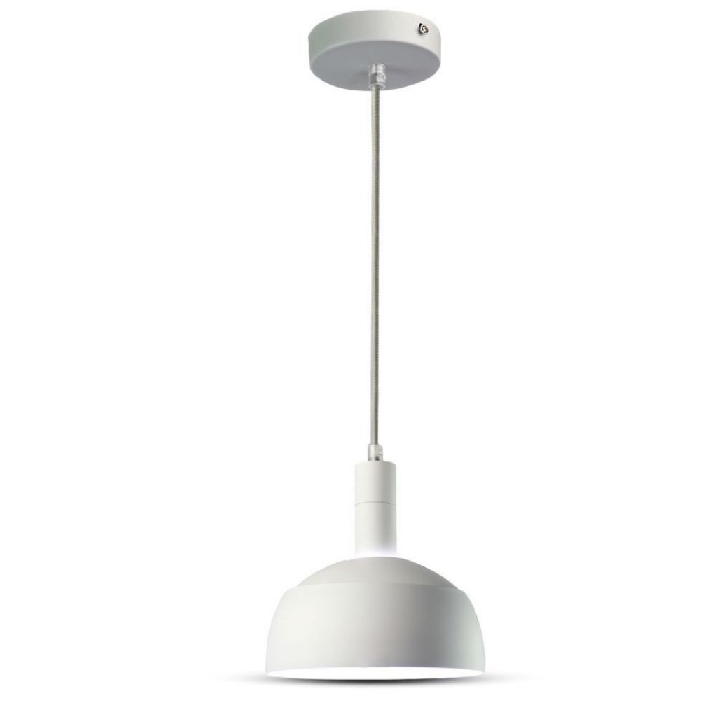 foto del prodotto porta della lampada a sospensione in plastica e14 con tonalit in alluminio scivolo bianco