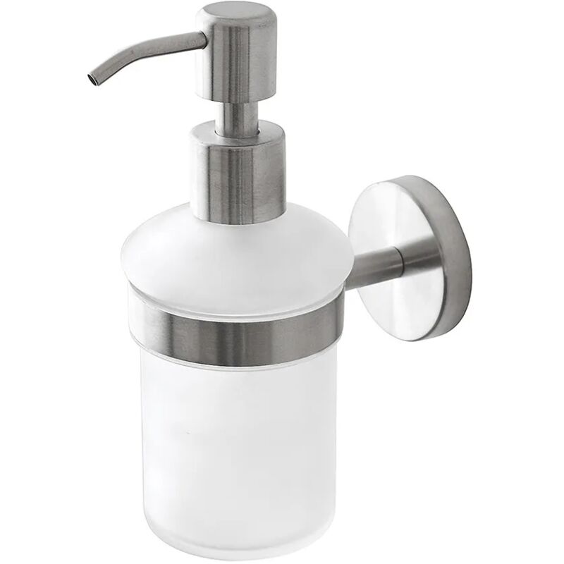 foto del prodotto porta dispenser per sapone liquido in vetro e acciaio inox satinato galassia
