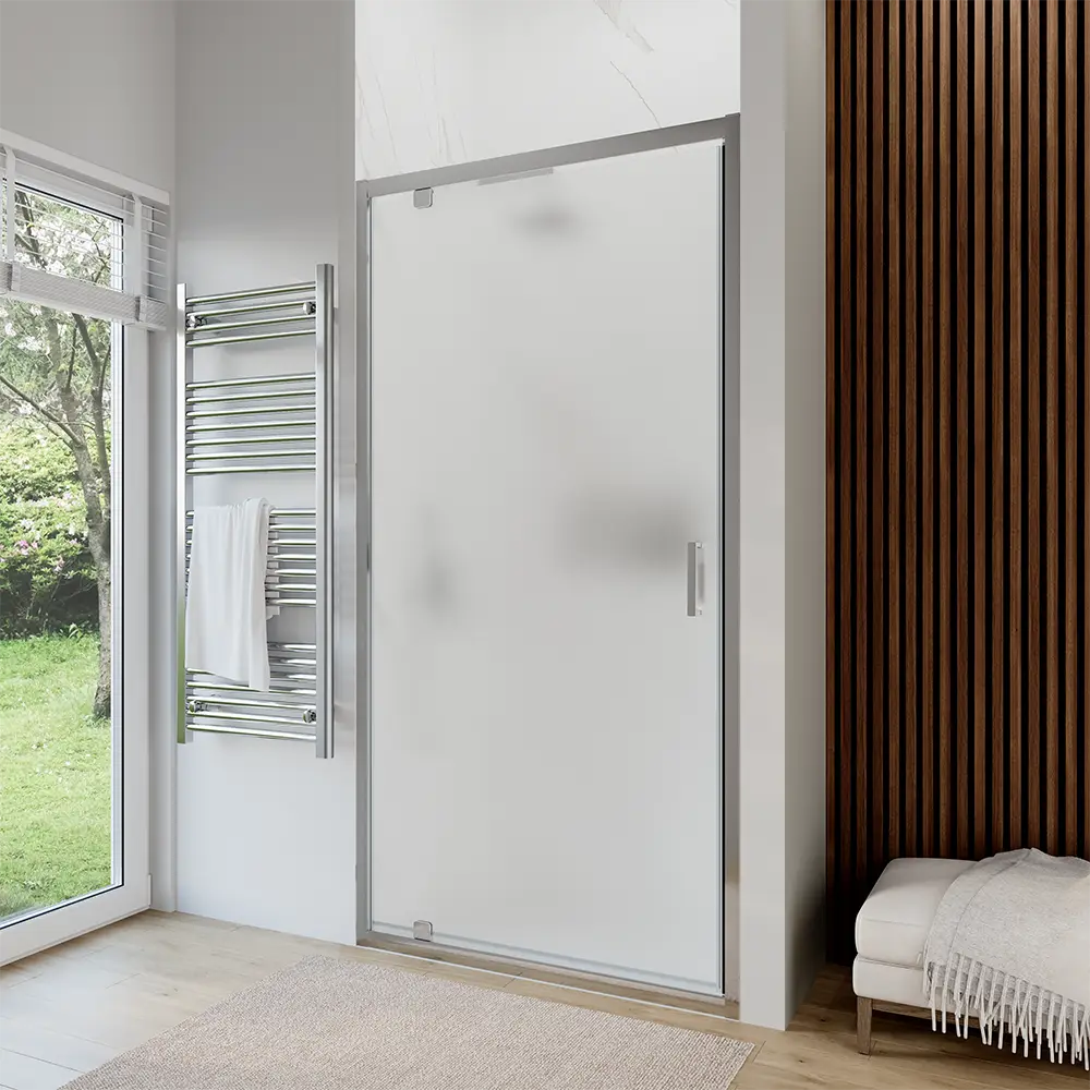 foto del prodotto porta doccia 100 cm apertura a battente vetro opaco apulia