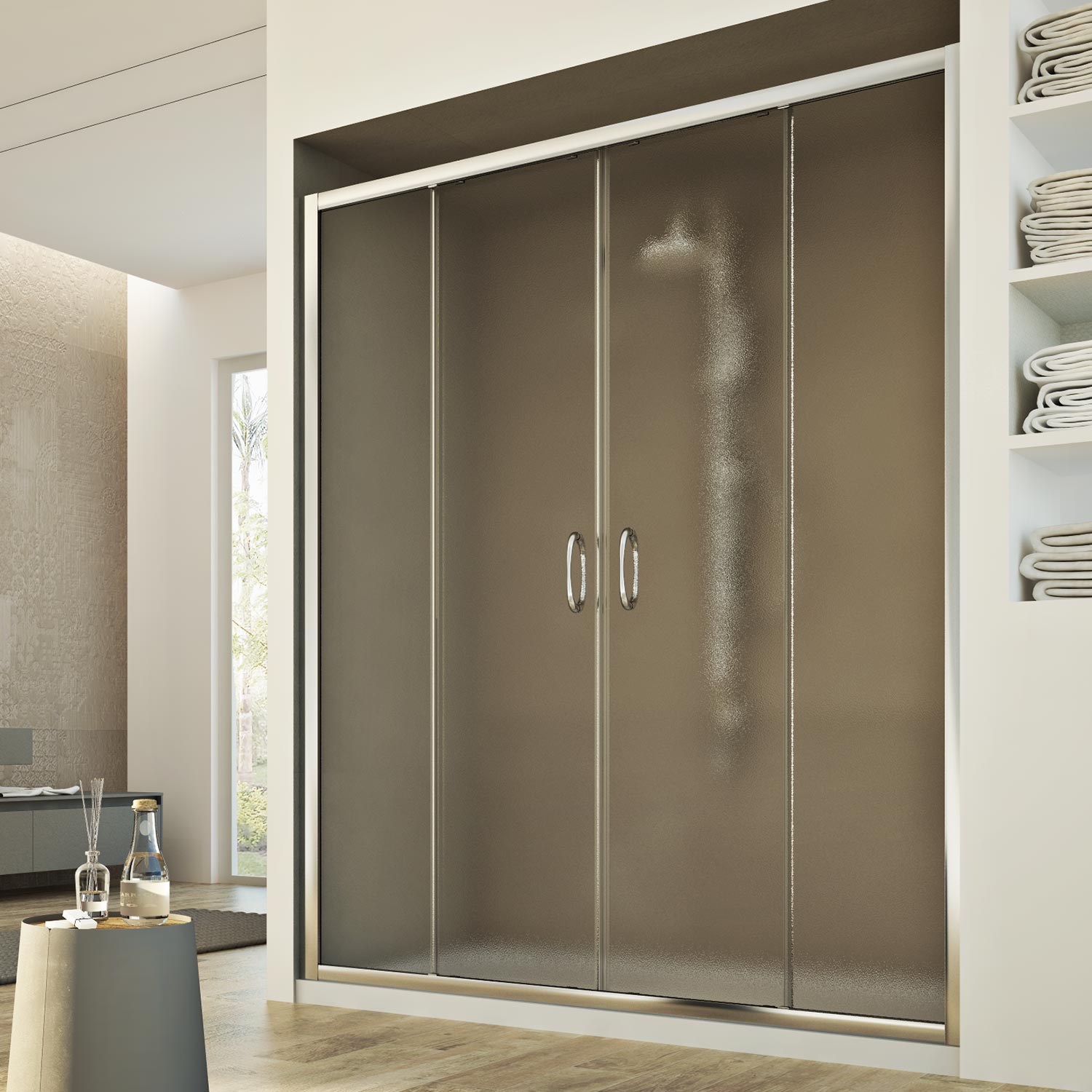 foto del prodotto porta doccia 120cm h185 stampato c mod. replay 2 ante