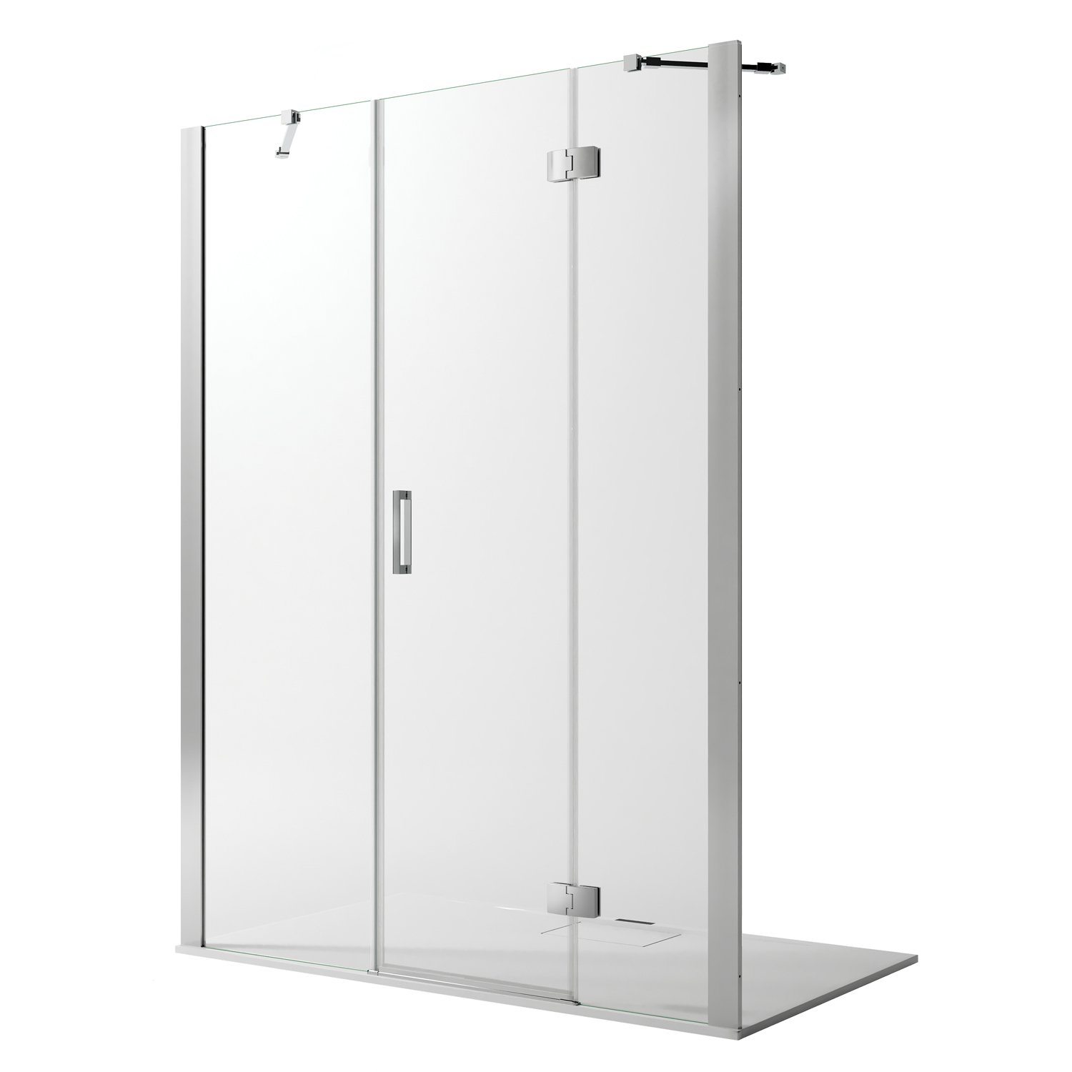 foto del prodotto porta doccia 120cm h190 vetro trasparente con easy clean mod. flip anta fisso