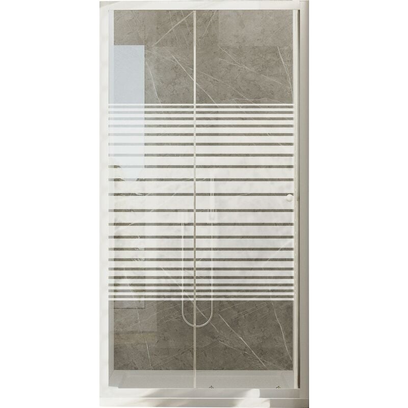 foto del prodotto porta doccia 130 cm 2 ante scorrevoli in cristallo serigrafato 4mm h185 fosterberg tonder bianco