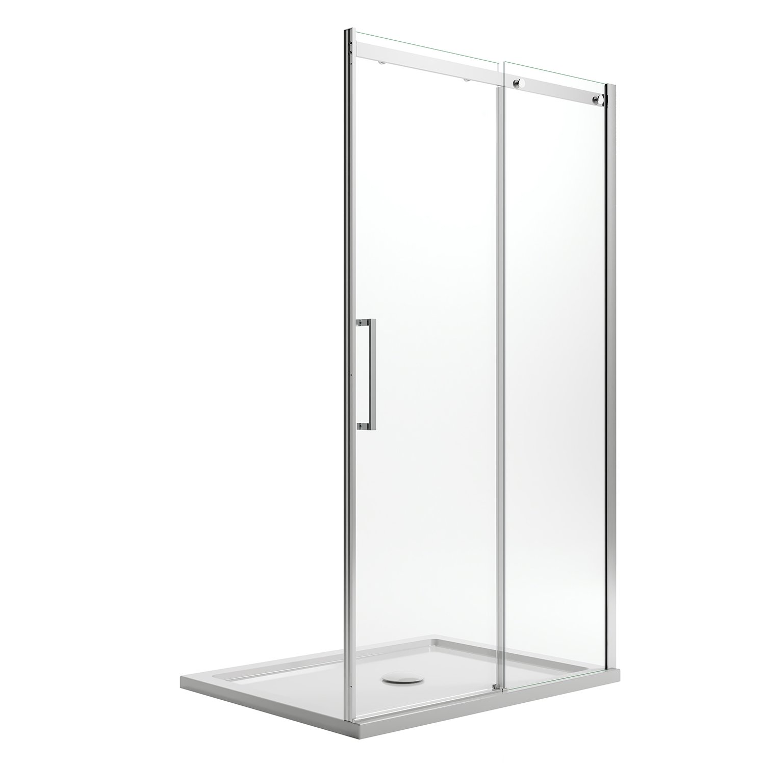 foto del prodotto porta doccia 150cm h200 vetro trasparente 8mm versione destra con easy clean mod. prime