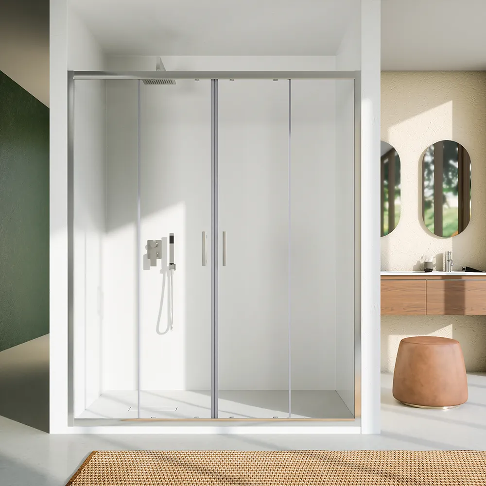 foto del prodotto porta doccia 170 cm due ante scorrevoli vetro 6mm trasparente sardinia