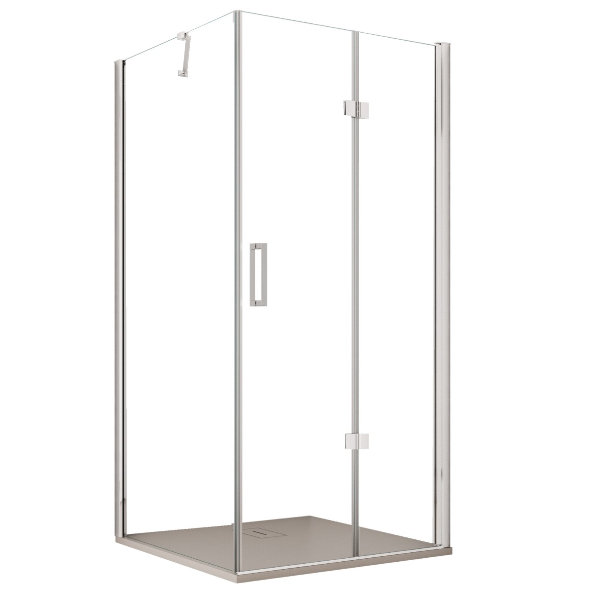 foto del prodotto porta doccia 2 lati porta pieghevole e lato fisso h195cm 6mm rea, misura 75x75