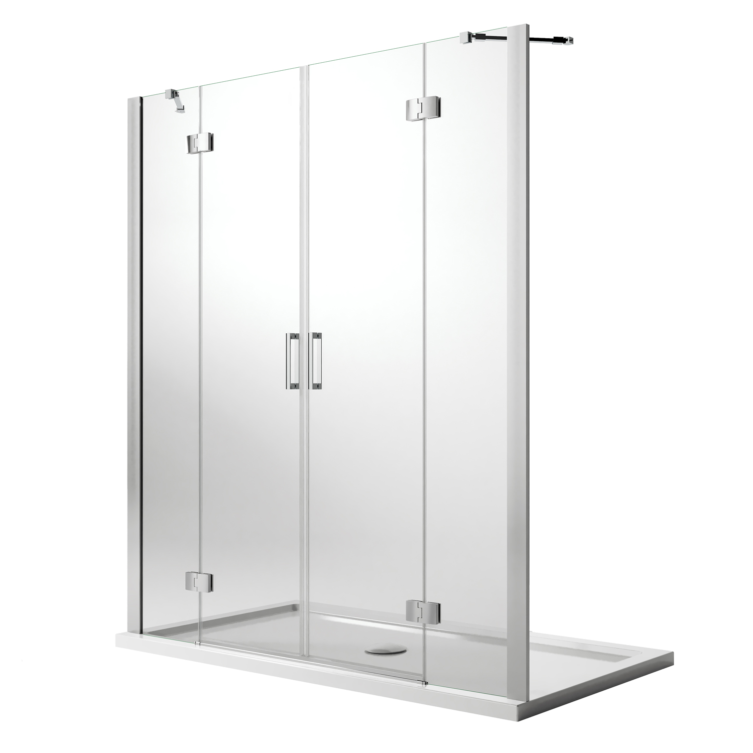 foto del prodotto porta doccia 210cm h190 vetro trasparente con easy clean mod. flip anta anta