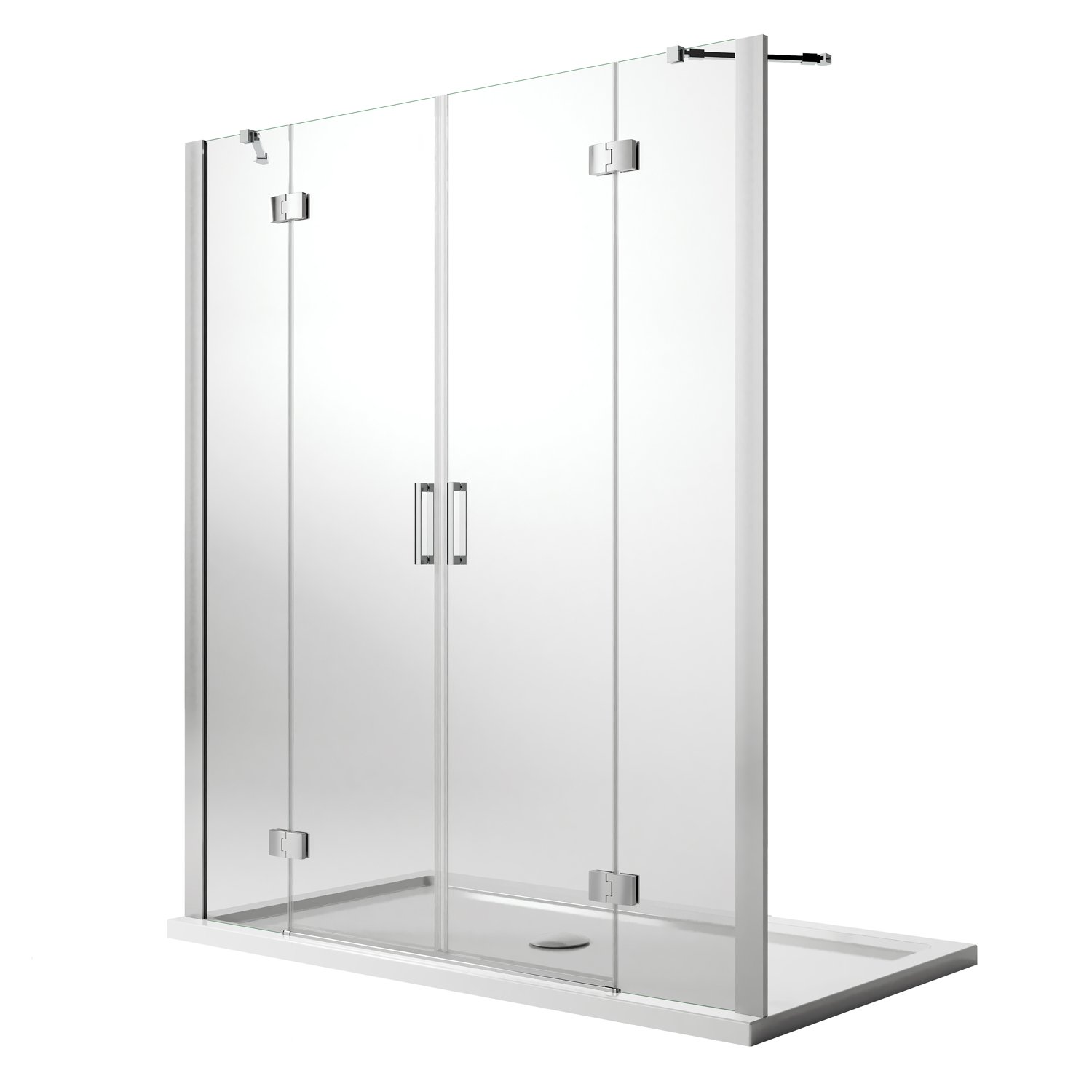 foto del prodotto porta doccia 240cm h190 vetro trasparente con easy clean mod. flip anta anta