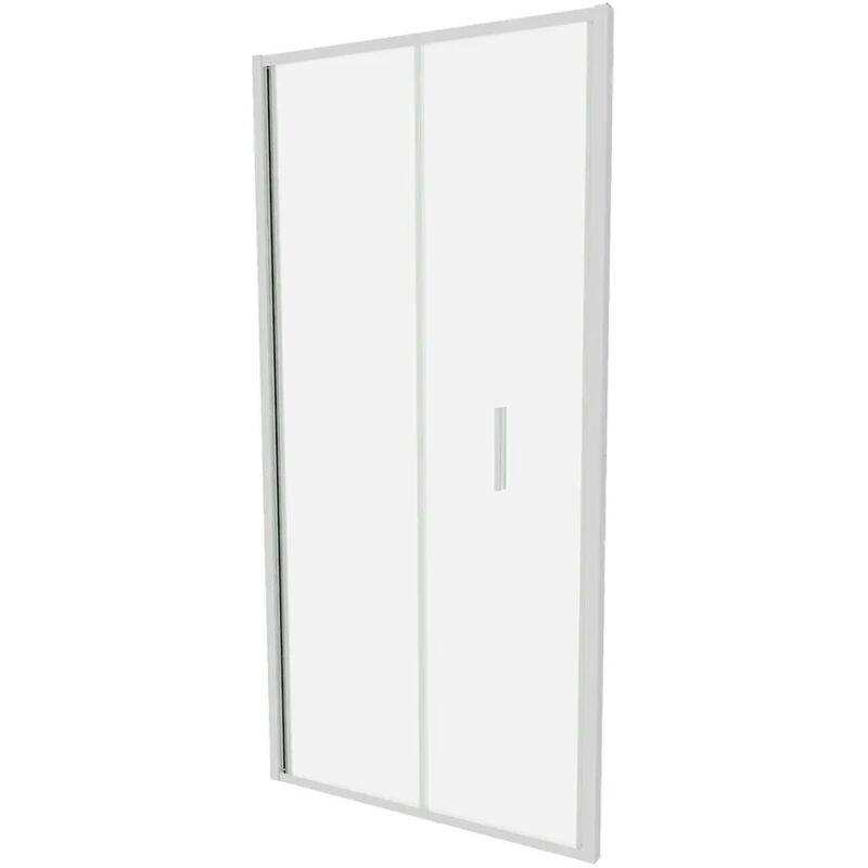 foto del prodotto porta doccia 70cm con apertura a libro profili slim in alluminio cromati vetro 6mm opaco h190 mod. portofino