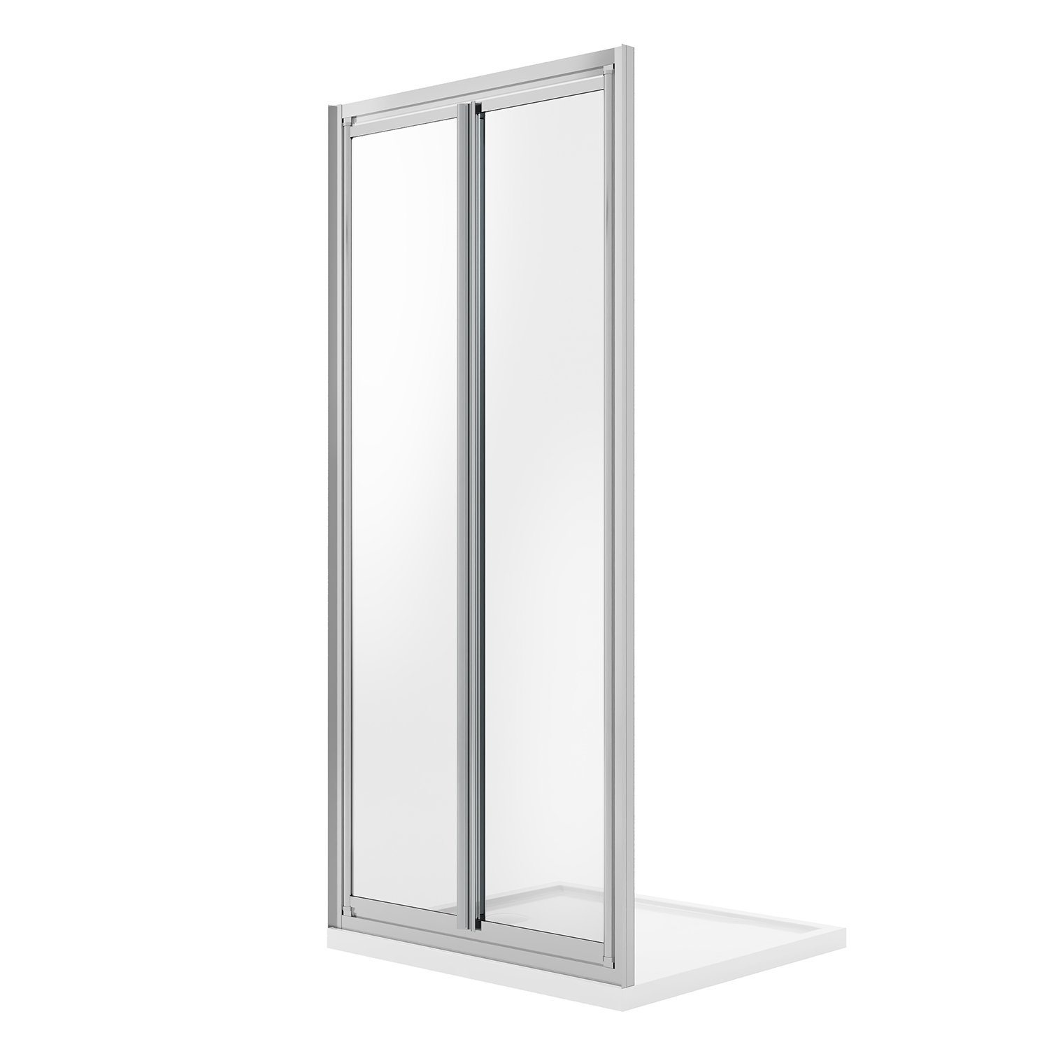 foto del prodotto porta doccia 75cm h198 cristallo trasparente apertura saloon con doppia anta battente mod. west