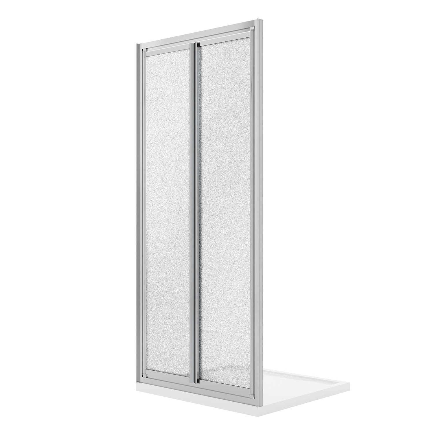foto del prodotto porta doccia 80cm h198 cristallo stampato c apertura saloon con doppia anta battente mod. west