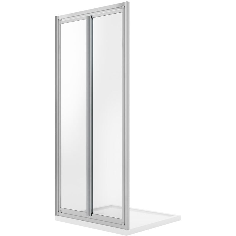 foto del prodotto porta doccia 90cm h198 cristallo trasparente apertura saloon con doppia anta battente mod. west