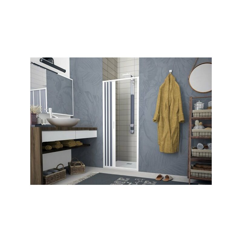 foto del prodotto porta doccia a pacchetto pieghevole laterale pvc bianco h.185cm sofly 100 80 cm