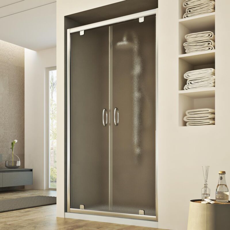 foto del prodotto porta doccia ap. saloon vetro stampato h 185 mod. sintesi 2 ante 100 cm