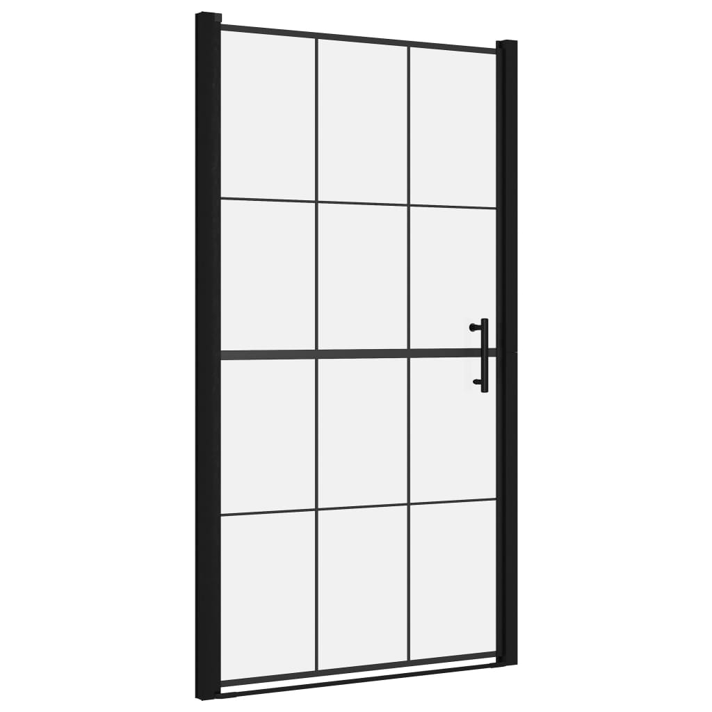 foto del prodotto porta doccia bagno wc doccia interno casa vetro temperato 100x178 cm nero 02 0002007
