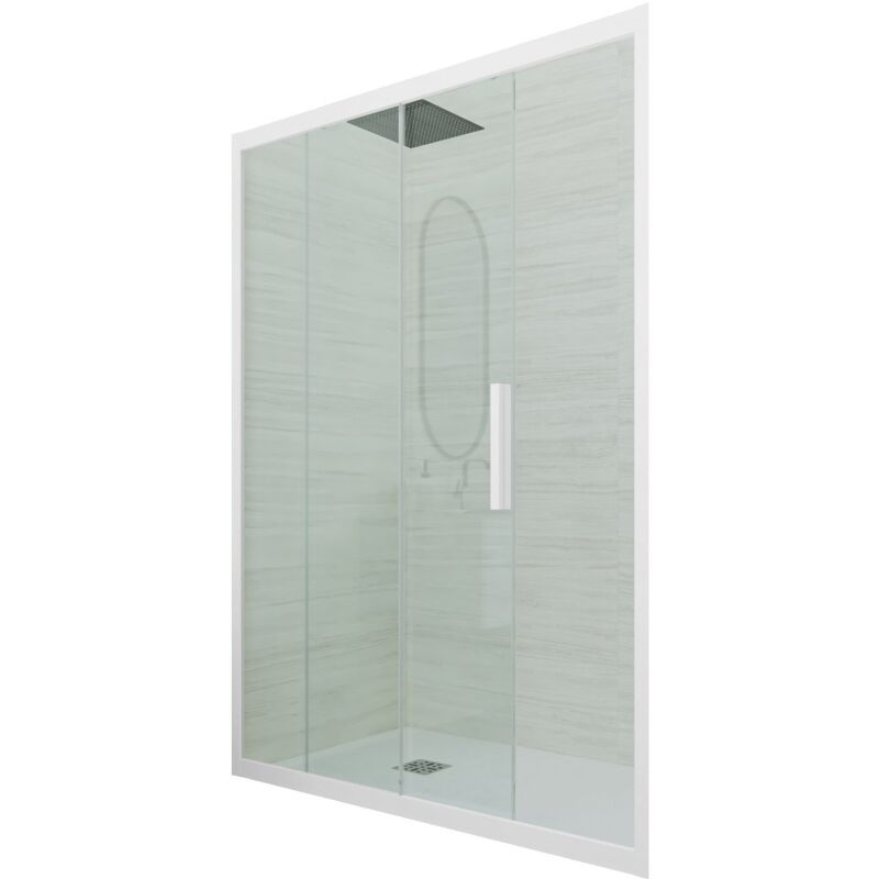 foto del prodotto porta doccia bianco matt scorrevole cm nicchia vetro deco