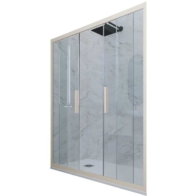 foto del prodotto porta doccia champagne scorrevole cm nicchia vetro glam