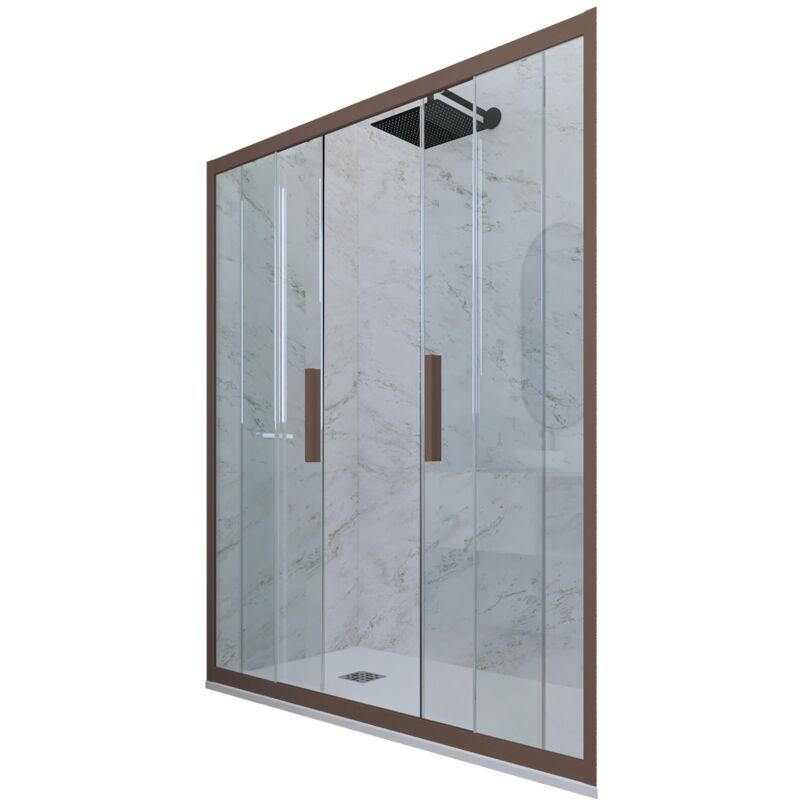 foto del prodotto porta doccia chocolate scorrevole cm nicchia vetro glam