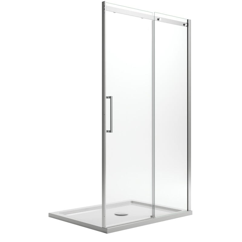 foto del prodotto porta doccia con easy clean h 200 mod. prime 140 cm vetro trasparente 8 mm versione destra