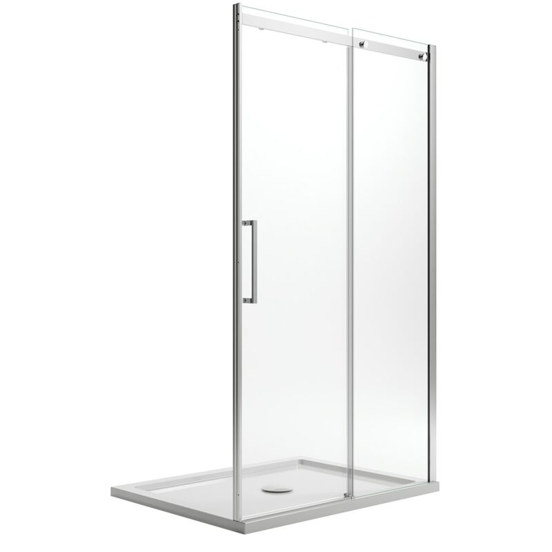 foto del prodotto porta doccia con easy clean h 200 mod. prime 150 cm vetro trasparente 8 mm versione destra