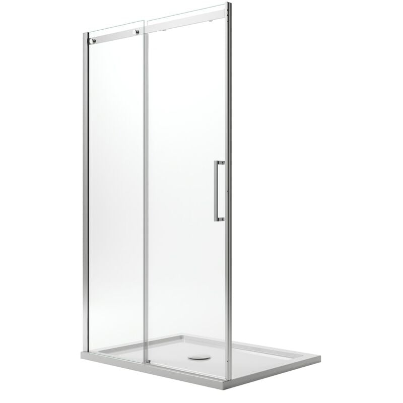 foto del prodotto porta doccia con easy clean h 200 mod. prime 150 cm vetro trasparente 8 mm versione sinistra