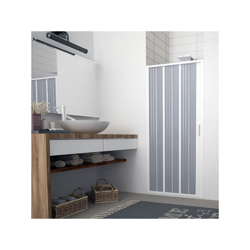 foto del prodotto porta doccia in pvc a soffietto bianco h 185 mod. flex con apertura laterale 140 cm