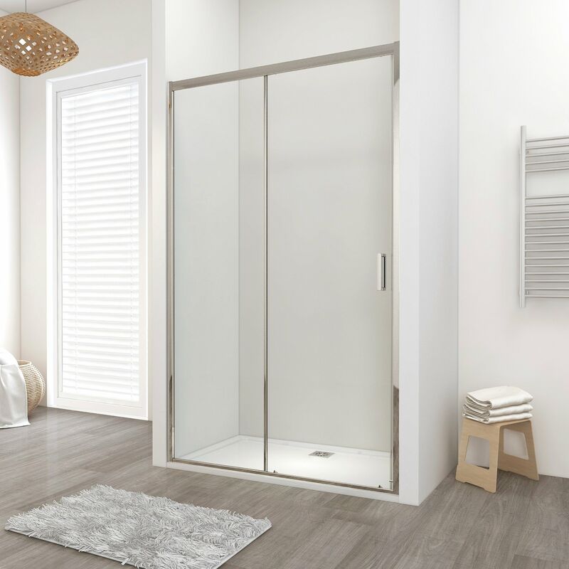 foto del prodotto porta doccia lisbona scorrevole a nicchia 120 cm altezza 190 cm cristallo 6 mm