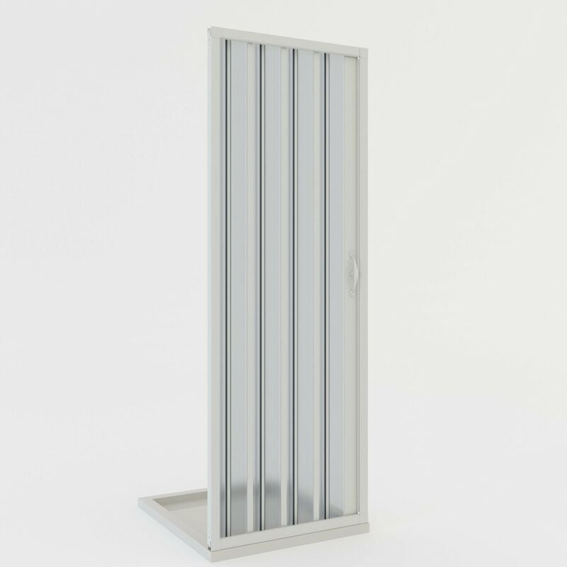 foto del prodotto porta doccia nicchia a soffietto in pvc h 185 con apertura laterale mod. giglio 100 cm
