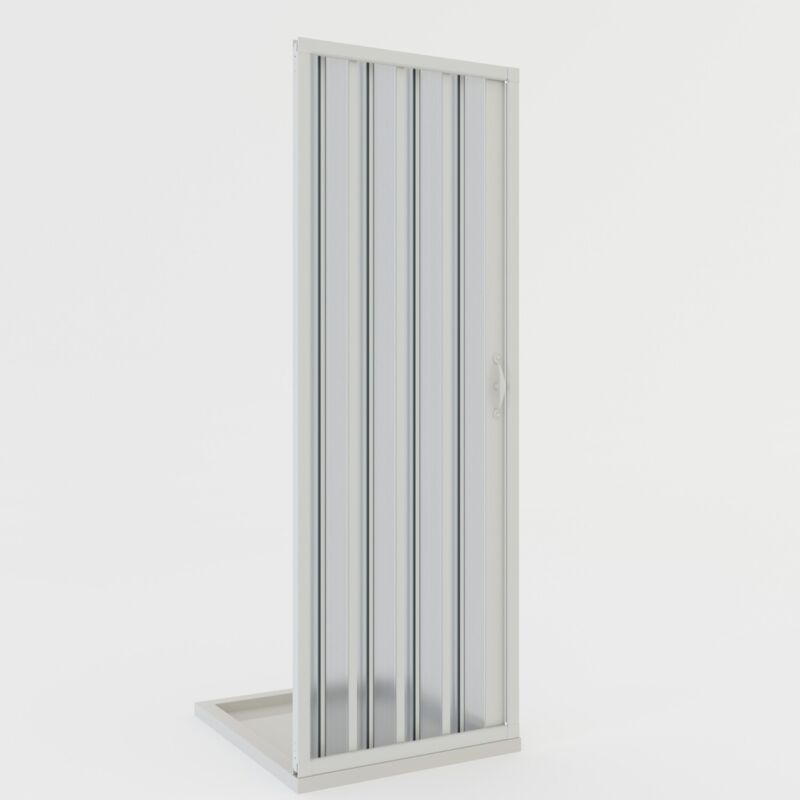 foto del prodotto porta doccia nicchia a soffietto in pvc h 185 con apertura laterale mod. giglio 110 cm