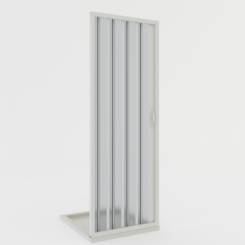 foto del prodotto porta doccia nicchia a soffietto in pvc h 185 con apertura laterale mod. giglio 120 cm