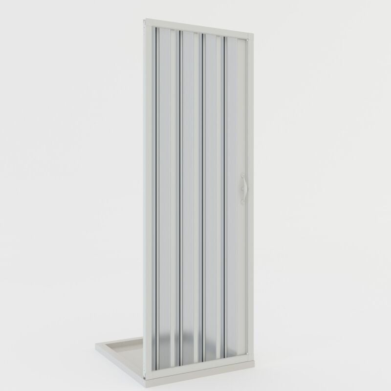 foto del prodotto porta doccia nicchia a soffietto in pvc h 185 con apertura laterale mod. giglio 150 cm