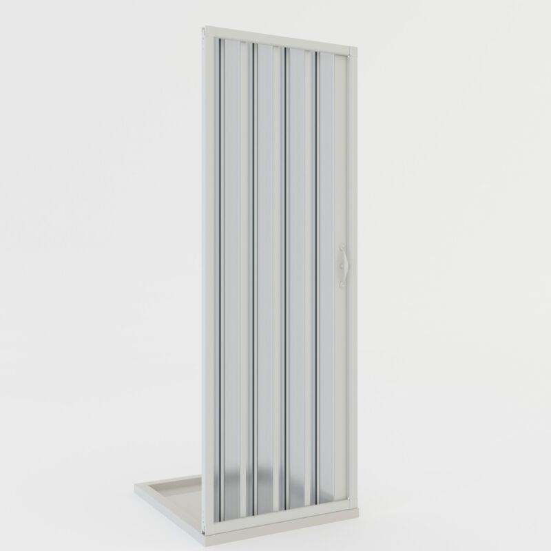 foto del prodotto porta doccia nicchia a soffietto in pvc h 185 con apertura laterale mod. giglio 70 cm