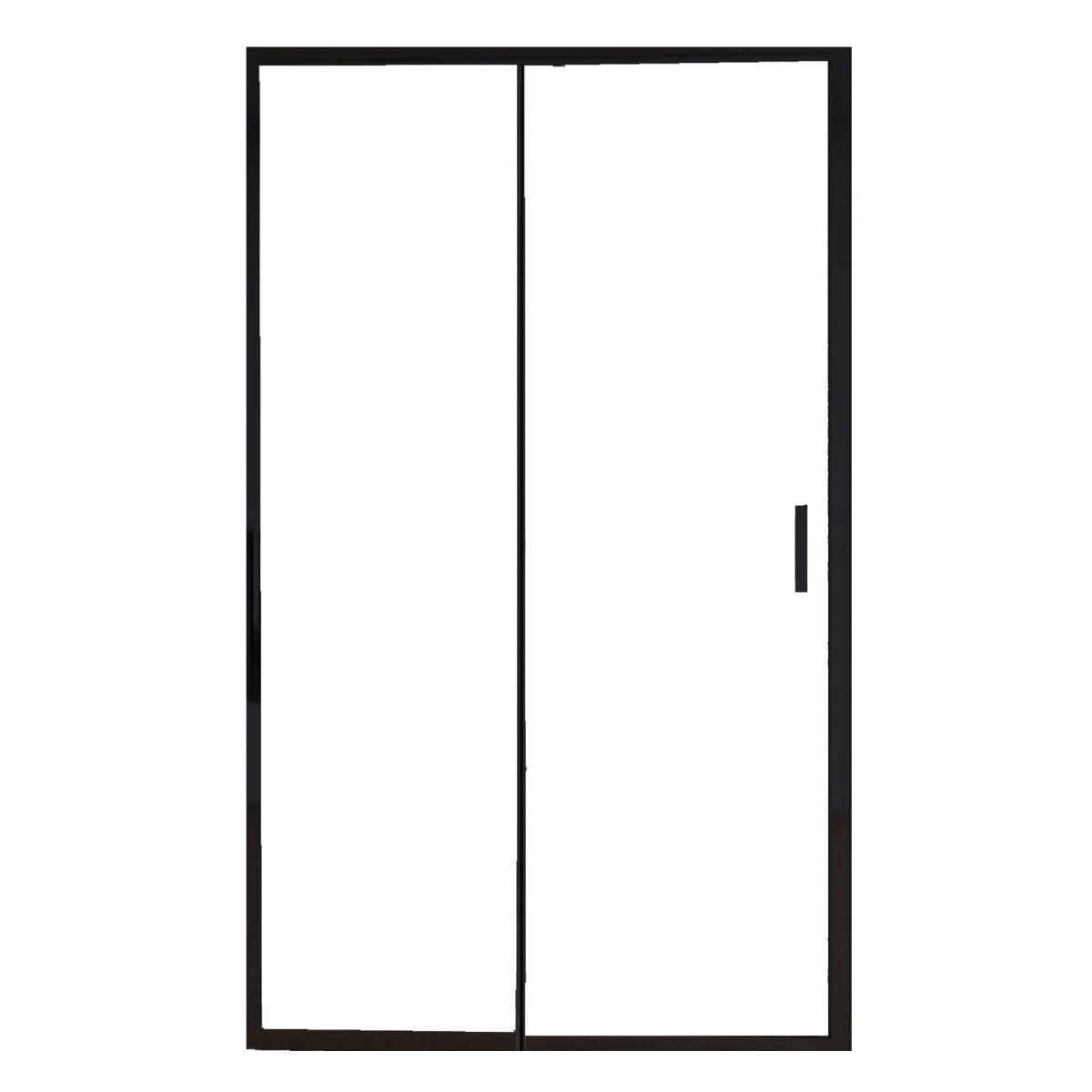 foto del prodotto porta doccia nicchia anta scorrevole profili neri anticalcare h195 6mm agata, misura 142