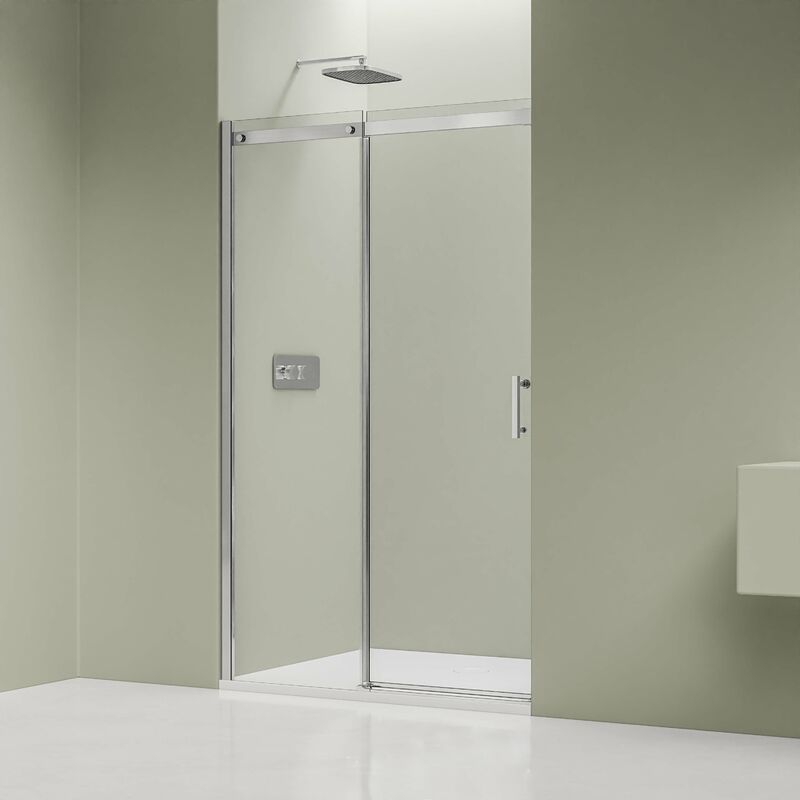 foto del prodotto porta doccia nicchia scorrevole dx806a flex vetro temperato 6mm larghezza selezionabile 130cm