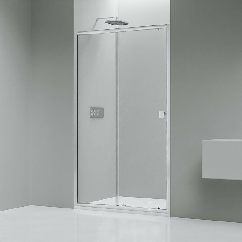 foto del prodotto porta doccia nicchia scorrevole nano ex505 195cm di altezza larghezza selezionabile 1400mm